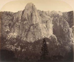 Wachter. Vooraanzicht: 3270 voet, 1861 door Carleton Emmons Watkins