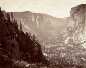 Yosemite Valley vanaf Glacier Point door Carleton Emmons Watkins