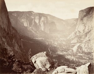 Yosemite Valley vanaf Union Point door Carleton Emmons Watkins