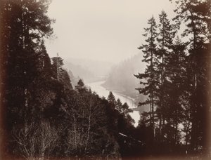 Grote rivier, van de Rancherie, Mendocino, Californië door Carleton Watkins