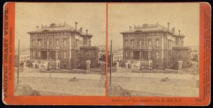 Residentie van Gouverneur Stanford, Cal. St. Hill, S.F door Carleton Watkins