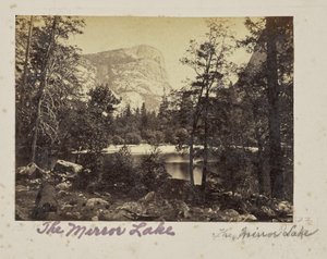 Het meer, Yosemite Valley, Mariposa County, CAL. (Nr.1028) door Carleton Watkins