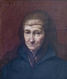 Portret van een oude vrouw door Carlo (follower of) Maratta or Maratti
