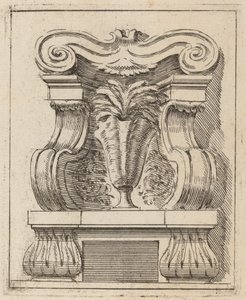 Architectonisch motief met een vaas door Carlo Antonio Buffagnotti