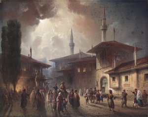 Het paleis van de khans van Bakhchisaray, 1857 door Carlo Bossoli