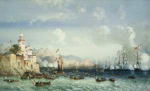 De oorlog in Italië: Genua, de aankomst van keizer Napoleon III, 1859