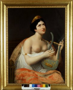 Portret van Antonietta Fagnani Arese, geliefde vrouw van de Italiaanse dichter Ugo Foscolo. Schilderij door Carlo Bruni 19e eeuw door Carlo Bruni