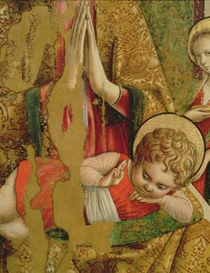 Madonna en Kind (detail) door Carlo Crivelli