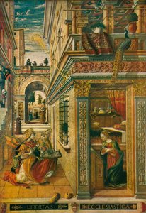 De annunciatie, met Sint Emidius, 1486, 1911 door Carlo Crivelli