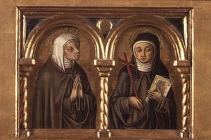 Onbekende Vrouw en St. Clara van Assisi (predella paneel) (detail)