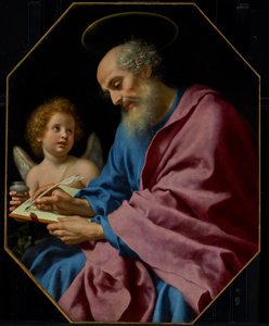 Matteüs schrijft zijn evangelie door Carlo Dolci