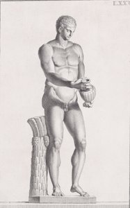 Standbeeld van een mannelijke atleet, 1734 door Carlo Gregori