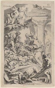 San Carlo Borromeo Geeft Laatste Communie aan Slachtoffers van de Pest door Carlo Innocenzo Carlone