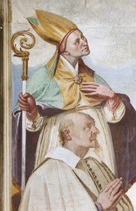Kroning van de Maagd (fresco) (detail) door Carlo Innocenzo Carloni