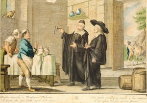 Priester Arlotto, gekleurde gravure door Carlo Lasinio