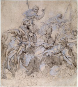 Schets van een Fresco voor de Santa Maria del Popolo Kerk in Rome door Carlo Maratta