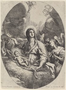 De Heilige Familie met Engelen
