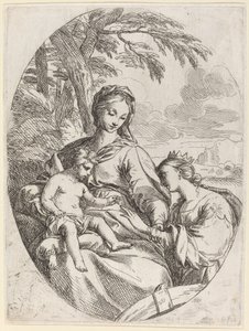 Het mystieke huwelijk van Sint Catharina door Carlo Maratta
