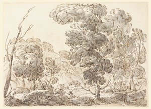 Tekening, Weg in een bergachtig land, 1770-1786 door Carlo Marchionni