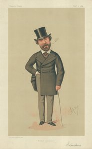 Mr Henry Du Pre Labouchere, Bescheiden zekerheid, 7 november 1874, Vanity Fair cartoon door Carlo Pellegrini