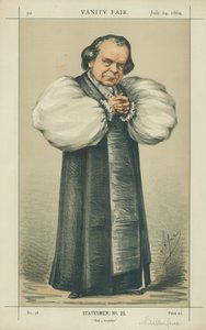 De bisschop van Oxford, geen vechtersbaas, 24 juli 1869, Vanity Fair cartoon door Carlo Pellegrini