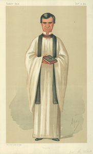 De eerwaarde Henry White, gebeden, 26 december 1874, Vanity Fair cartoon door Carlo Pellegrini