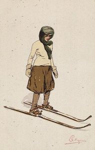 Vrouw aan het skiën