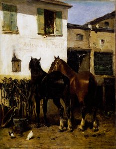 Postpaarden door Carlo Pittara