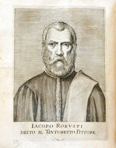 Portret van Jacopo Robusti, bekend als Tintoretto (1518-1594) Italiaanse schilder Gravure uit 