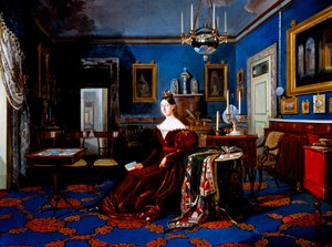 Portret van Maria Cristina van Savoye in paleis van Caserta door Carlo de Falco
