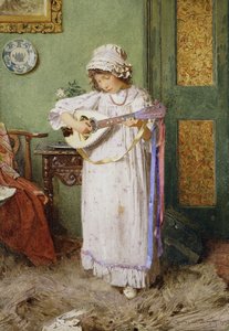 Een Meisje dat Mandoline Speelt door Carlton Alfred Smith