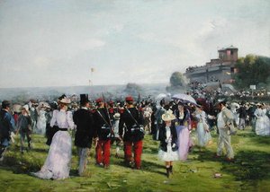 Het Einde van de Races in Auteuil, c.1893 door Carlton Alfred Smith