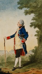 De Baron de Bombelles in de Tuilerieën, 1765 door Carmontelle