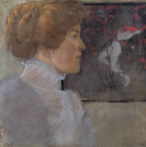 Portret van een dame door Carola Nahowska