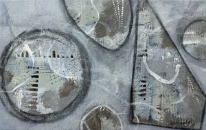 Grijze vormen met structuur door Carolina Gårdheim