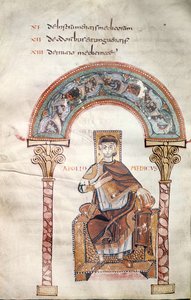 Ms CCII fol.91v Apollo Medicus, uit Etymologiae door Isidorus van Sevilla door Carolingian School
