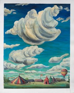 Grote wolken boven circustenten door Carolyn Hubbard Ford