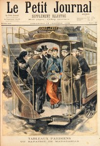 Een gerepatrieerde soldaat uit Madagaskar, gegraveerd door Fortune-Louis Meaulle (1844-1901) illustratie uit Le Petit Journal, 12 januari 1896 door Carrey