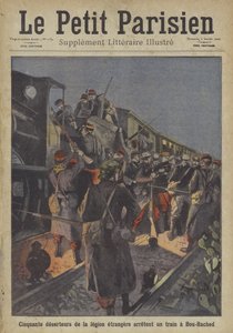 Vijftig deserteurs van het Franse Vreemdelingenlegioen stoppen een trein bij Bourached, Algerije