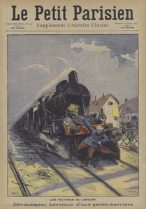 Heroïsche plichtsbetrachting van een spoorwegovergangsbewaker