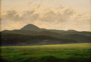 Berglandschap in Bohemen door Caspar David Friedrich