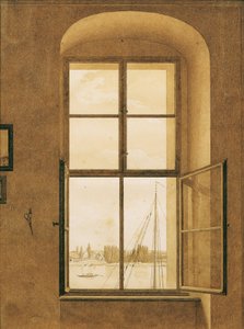 Uitzicht vanuit het atelier van de kunstenaar (rechter raam)