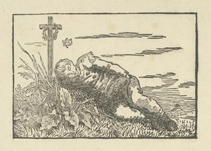 Jongen Slapend op een Graf, 1802 door Caspar David Friedrich