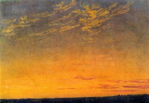 Avond met wolken door Caspar David Friedrich