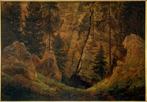 Rotsvallei (Het graf van Arminius) door Caspar David Friedrich