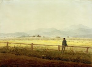 Berglandschap met figuur (Schmiedeberger Kamm) door Caspar David Friedrich