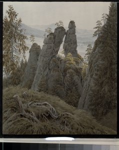 De rotsdeuren in Neurathen door Caspar David Friedrich