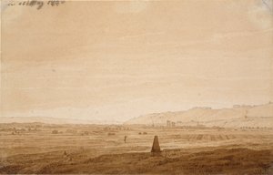 Landschap met een obelisk, 1803 door Caspar David Friedrich