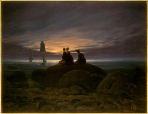 Maanopkomst aan zee door Caspar David Friedrich