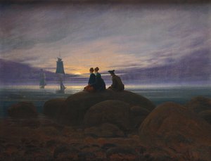 Maanopkomst boven de zee, 1822